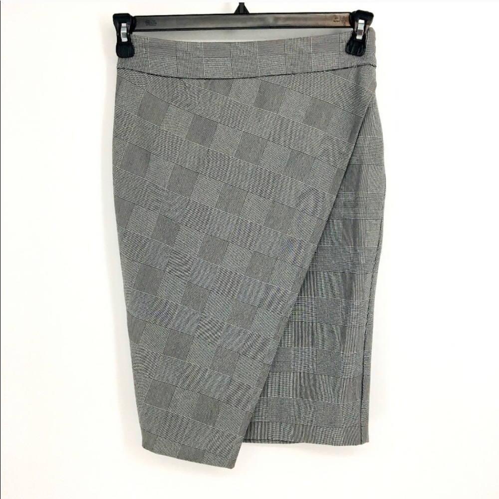 🔥Express Glen Check Tulip Pencil Skirt